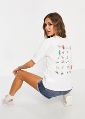 Puma downtown t-shirt in white with backprint