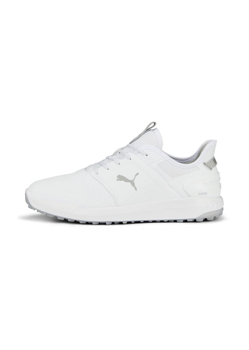 PUMA Golf Men's Ignite Elevate Wide Golf Shoe Puma White-Puma Silver