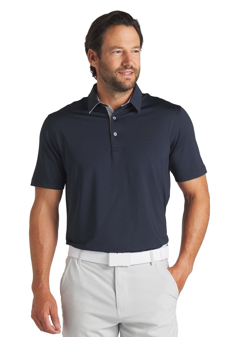 Puma Golf Men's MATTR Brigade Polo DEEP Navy-ASH Gray