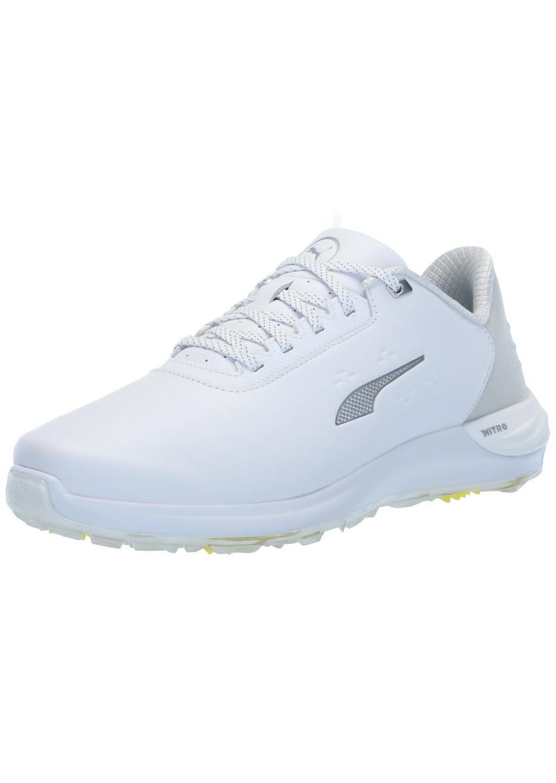 PUMA Golf Men's PHANTOMCAT Nitro Sneaker Puma White-Puma Silver-Feather Gray