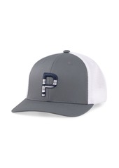 Puma Golf Men's Sundown Trucker P Hat Quiet Shade-Navy Blazer-Bright White-High Rise