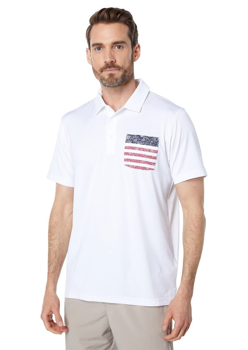 Puma Golf Men's Volition Paisley Pocket Polo Bright White-Ski Patrol