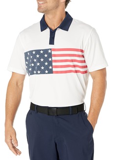 Puma Golf Volition Flag Stripe Polo Bright White-Navy Blazer