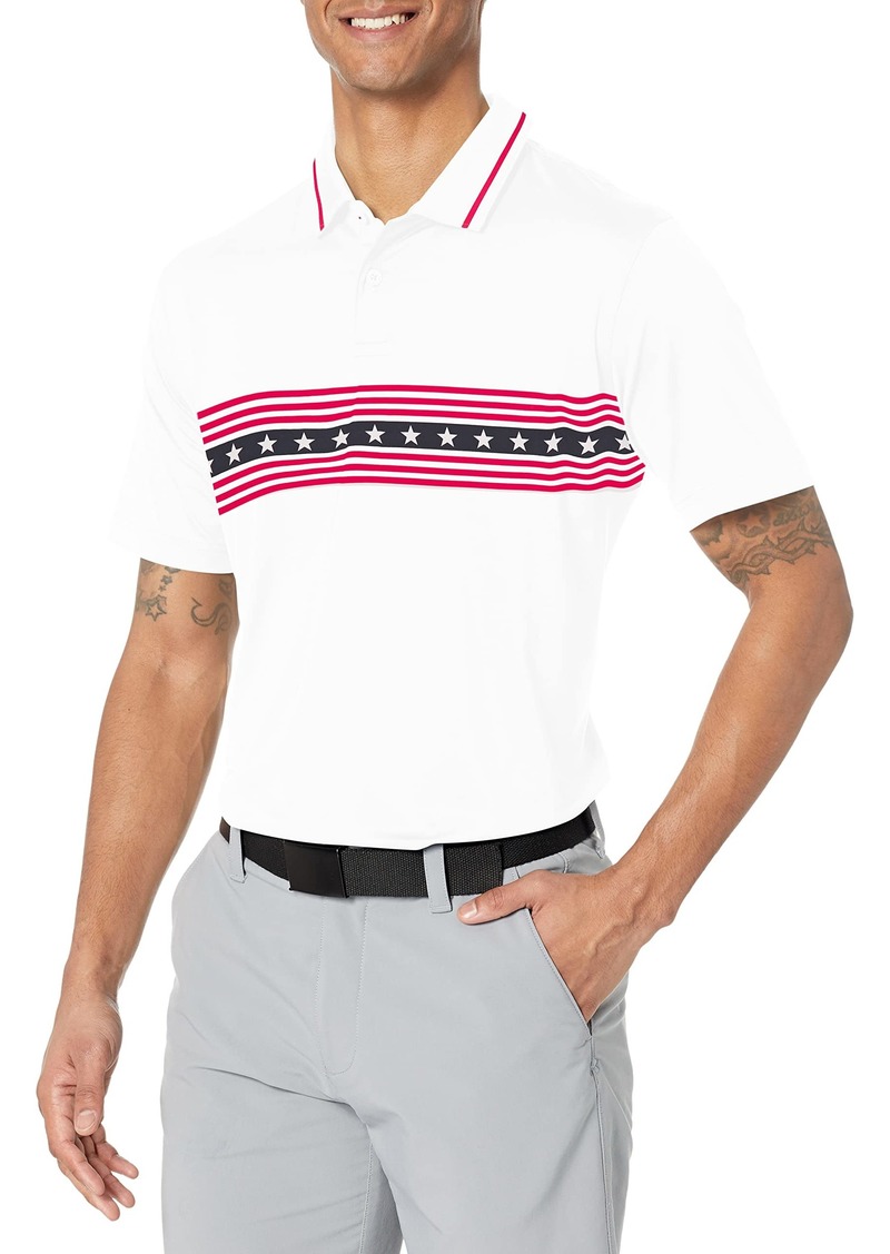 Puma Golf Mens Volition Freedom Stripe Polo Button Down Shirt   US