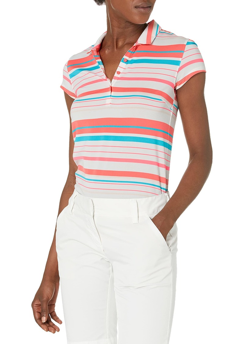 Puma Golf Women's Standard Cloudspun Ribbon Polo Cloud Pink-Scuba Blue Extra Small