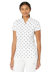 Puma Golf Women's Standard Mattr Hibiscus Polo Bright White-Navy Blazer