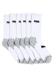 PUMA Half Terry Athletic Crew Socks - Pack of 6 in White/black at Nordstrom Rack