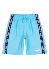 PUMA Kids' Camo Americana Swim Trunks in Blue /Aqua at Nordstrom Rack