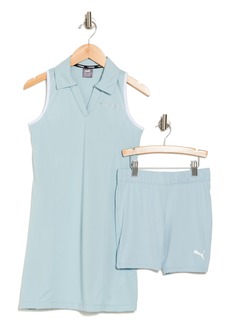 PUMA Kids' Essentials DryCELL Dress & Shorts Set in Turquoise Aqua at Nordstrom Rack