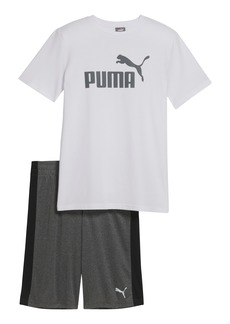 PUMA Kids' Graphic T-Shirt & Shorts Set in White Traditional at Nordstrom Rack