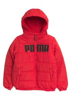 PUMA Kids' Hooded Puffer Jacket in Red at Nordstrom Rack