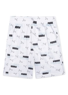 PUMA Kids' Power Pack Interlock Essentials Shorts in White Traditional at Nordstrom Rack