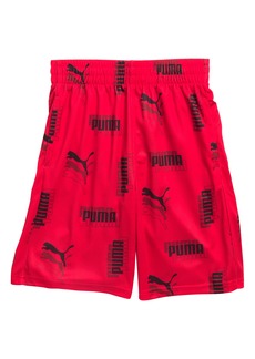 PUMA Kids' Power Pack Mesh Printed Shorts in Red at Nordstrom Rack