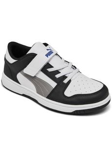 Puma Little Kids Rebound LayUp Low Casual Sneakers from Finish Line - Black, White, Gray