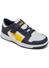 Puma Little Kids' Rebound LayUp Low Casual Sneakers from Finish Line - Navy, Yellow