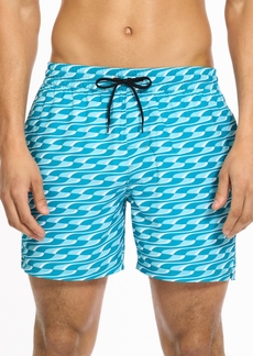 "Puma Men's 5"" Geometric-Print Swim Shorts - Blue/White"
