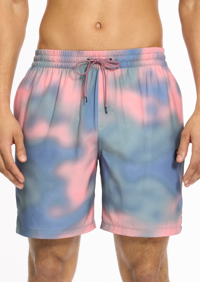 "Puma Men's 7"" Swim Re:Escape Trunks - Blue/Pink"