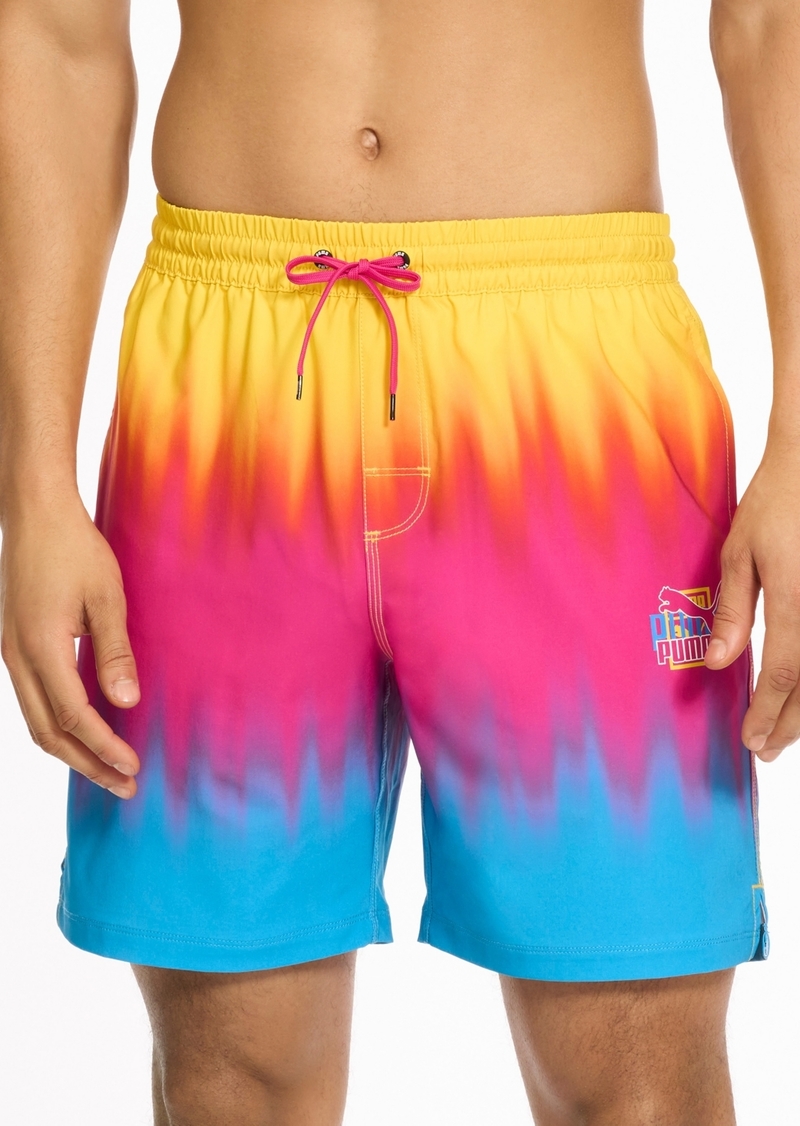 "Puma Men's 7"" Tie-Dye Swim Shorts - Medium Pink"