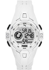Puma Men's Bold White Silicone Strap Watch 45mm