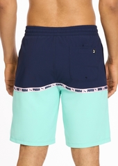 "Puma Men's Colorblocked 9"" Swim Trunks - Navy/Green"