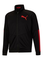 Puma Men's Contrast Logo Tricot Jacket 2.0 - Black/high Risk Red