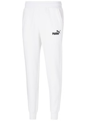 Puma Men's Embroidered Logo Fleece Jogger Sweatpants - White