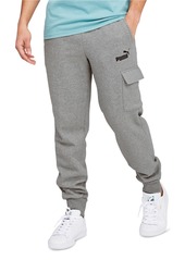 Puma Men's Ess Logo-Print Fleece Cargo Jogger Pants - Medium Gray Heather