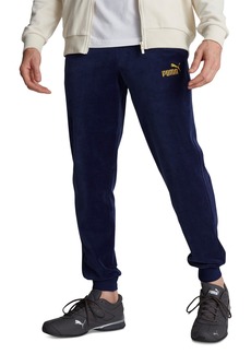 Puma Men's Ess+ Minimal Gold Velour Track Pants - Puma Navy