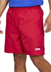 "Puma Men's Essentials+ Moisture-Wicking Logo Embroidered 7"" Drawstring Shorts - White"