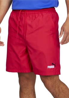 "Puma Men's Essentials+ Moisture-Wicking Logo Embroidered 7"" Drawstring Shorts - Red"