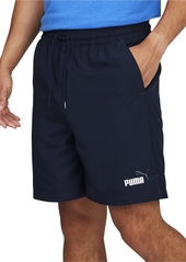 "Puma Men's Essentials+ Moisture-Wicking Logo Embroidered 7"" Drawstring Shorts - White"