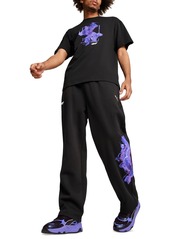 Puma Men's F1 Neon Energy Relaxed-Fit Printed Fleece Sweatpants - Black