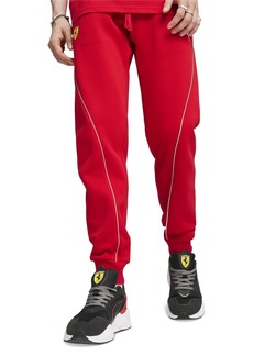 Puma Men's Ferrari Race Regular-Fit Contrast Piped Fleece Sweatpants - Rosso Corsa