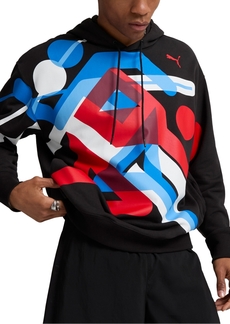 Puma Men's Graphic Logo Hoodie - Puma Black-puma Red