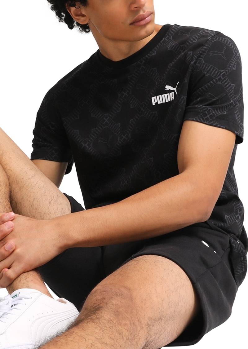 Puma Men's Logomania Allover Logo Print T-Shirt - Puma Black