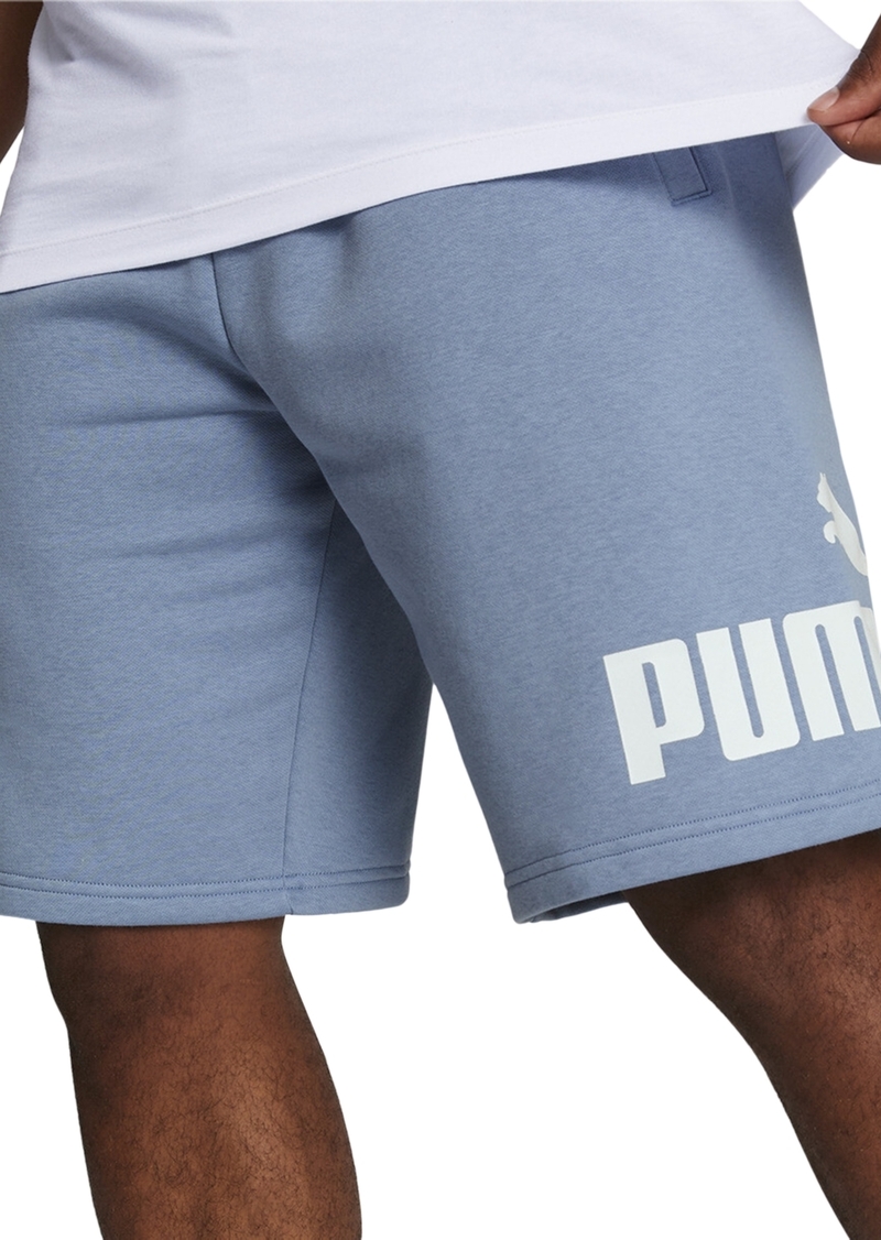 "Puma Men's Regular-Fit Big Logo-Print Fleece 10"" Shorts - Blue"