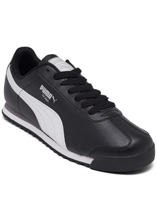 Puma Men's Roma Basics Casual Sneakers from Finish Line - Black, White, Puma Silver