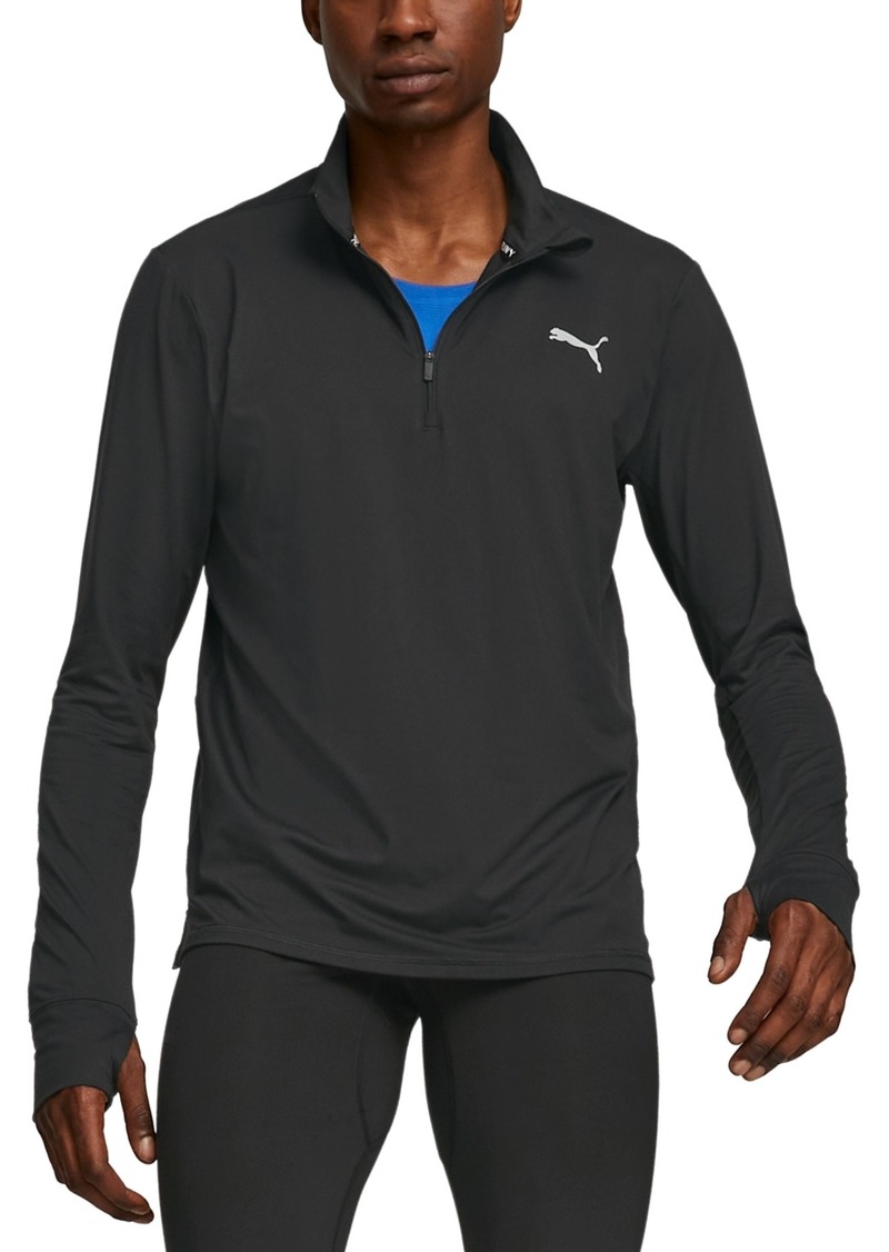 Puma Men's Run Favorite Moisture Wicking 1/4-Zip Long-Sleeve Running T-Shirt - Black