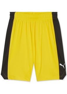 Puma Men's Shot Blocker Colorblocked Logo Shorts - Yellow Sizzle-puma Black