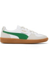 PUMA Off-White & Green Palermo Leather Sneakers