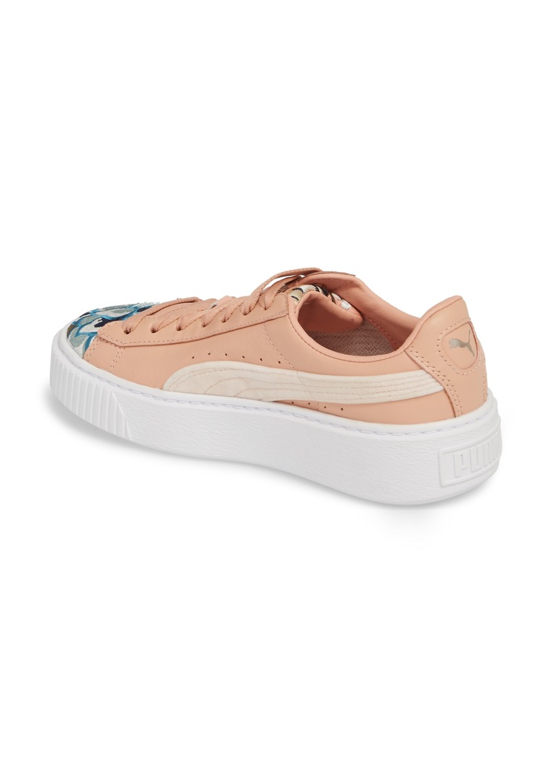 platform hyper embroidered women's sneakers