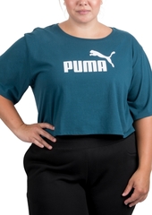 Puma Plus Size Cropped Cotton Logo T-Shirt
