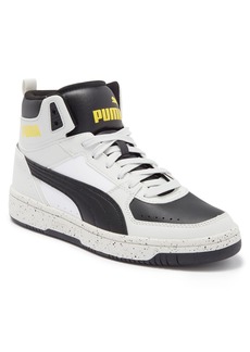 PUMA Rebound Joy High Top Sneaker in Puma White-Puma Black-Gray at Nordstrom Rack