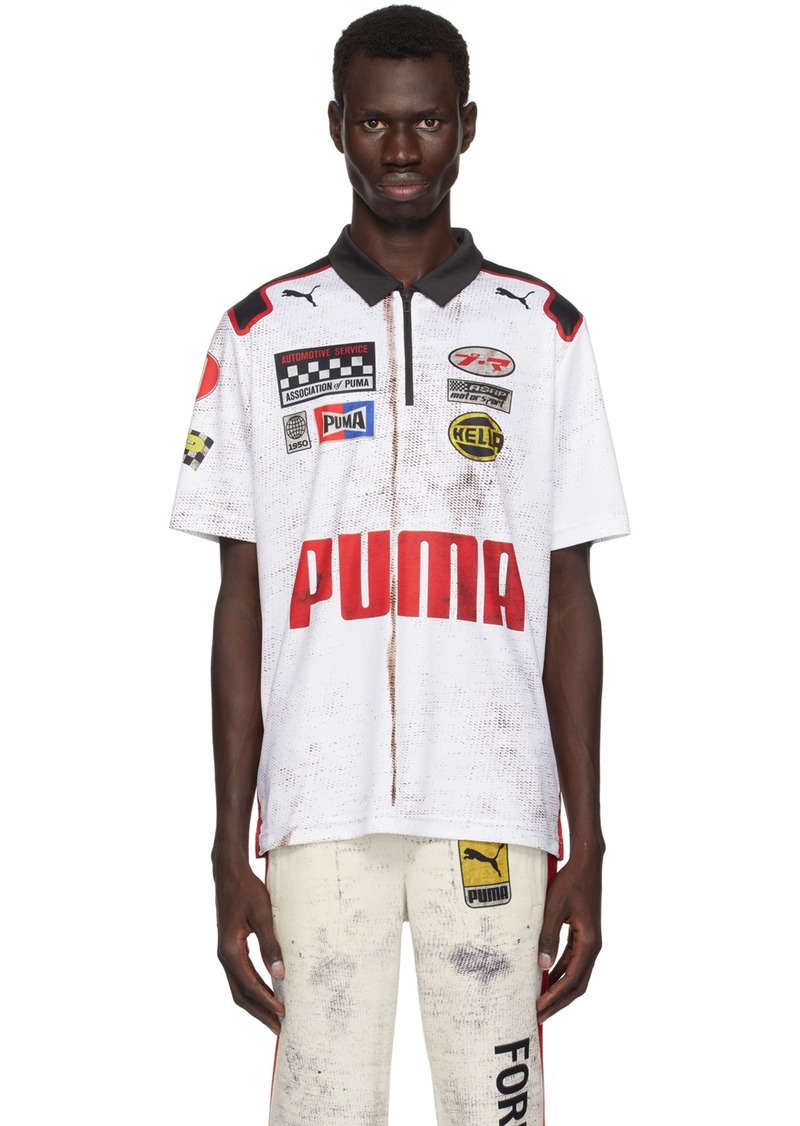 PUMA White A$AP Rocky Edition Team Zip Polo