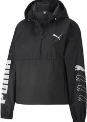 PUMA Women's 1/2 Zip Windbreaker Jacket Black S