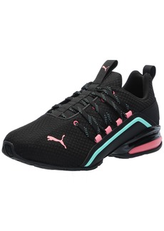 PUMA Women's Axelion Cross Trainer Sneaker Colorful Contours-Wide Black-Passionfruit 10