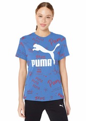 PUMA Women's Classics T-Shirt Ultramarine-All Over Print