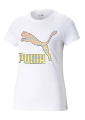 Puma Women's Cotton Rainbow Logo T-Shirt