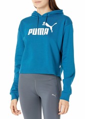 PUMA Women's Elevated Essentials Cropped Fleece Hoodie Digi-Blue XS