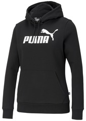 Puma Women's Essential+ Logo Fleece Hoodie - Cotton Black